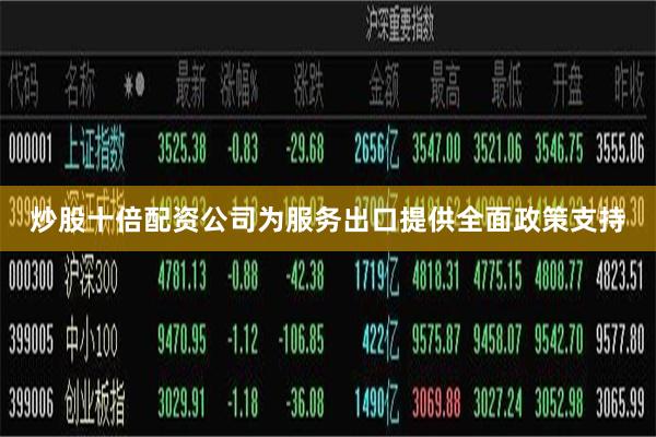 炒股十倍配资公司为服务出口提供全面政策支持
